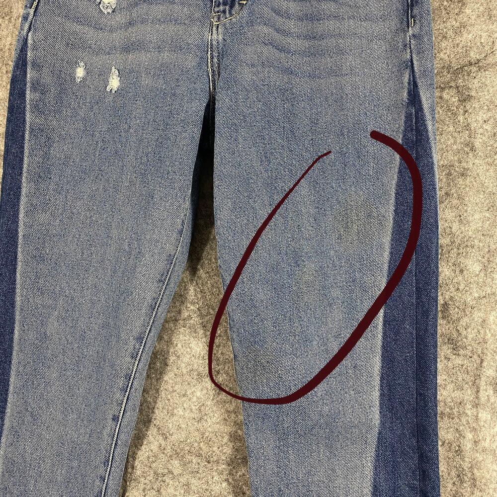 Hidden Jeans 26 Two Tone Blue Denim Distressed High Rise Tracey Straight Leg - Picture 11 of 14